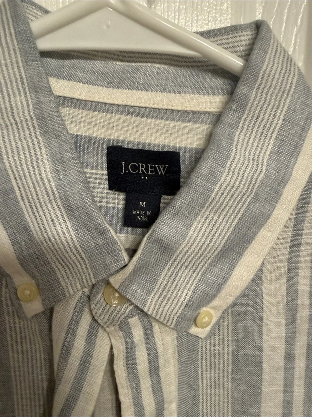 J. Crew Light Blue & White Vertical Stripe Button-Down Shirt. Line